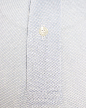 Light Blue Cotton Knit Short Sleeve Polo