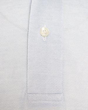 Light Blue Cotton Knit Short Sleeve Polo