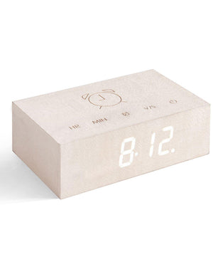 Flip Click LED Alarm Clock in White Maple