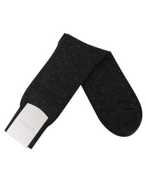 Charcoal and Pink Midcalf Socks