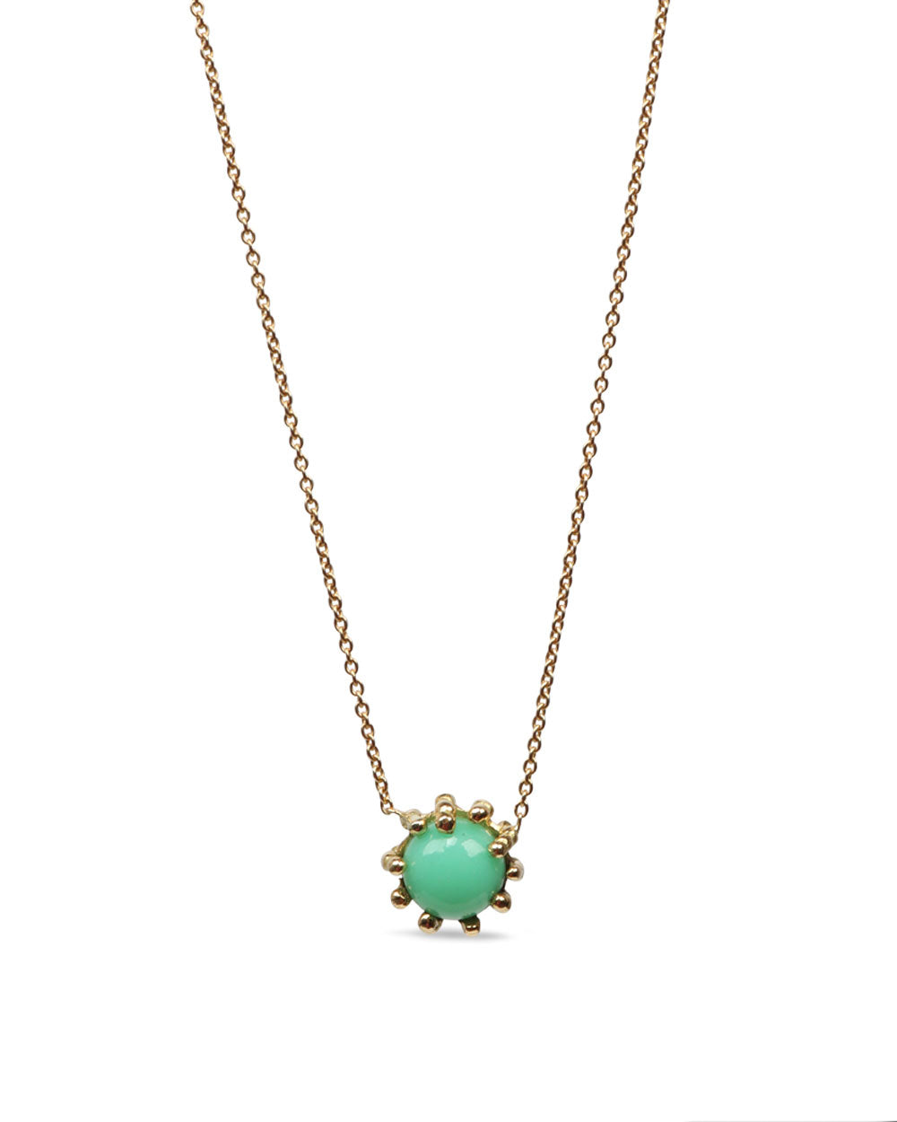 Mini Chrysoprase Boule Pendant Necklace