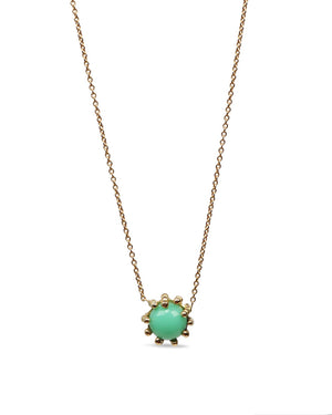 Mini Chrysoprase Boule Pendant Necklace