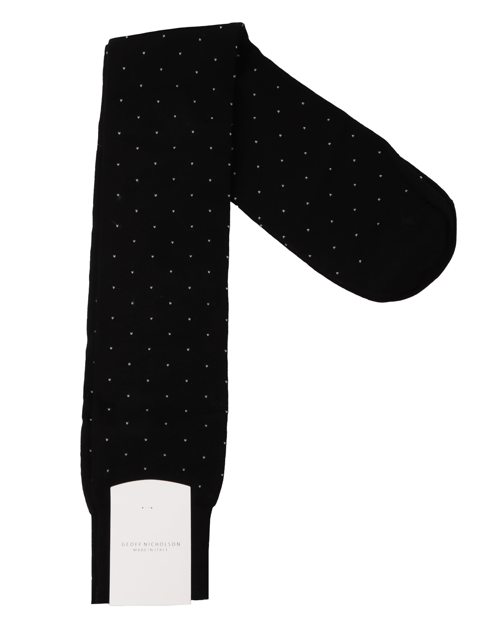 Black Pindot Over The Calf Socks