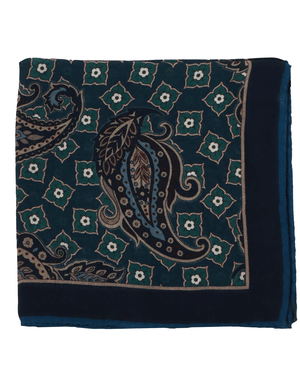 Blue Paisley Pocket Square