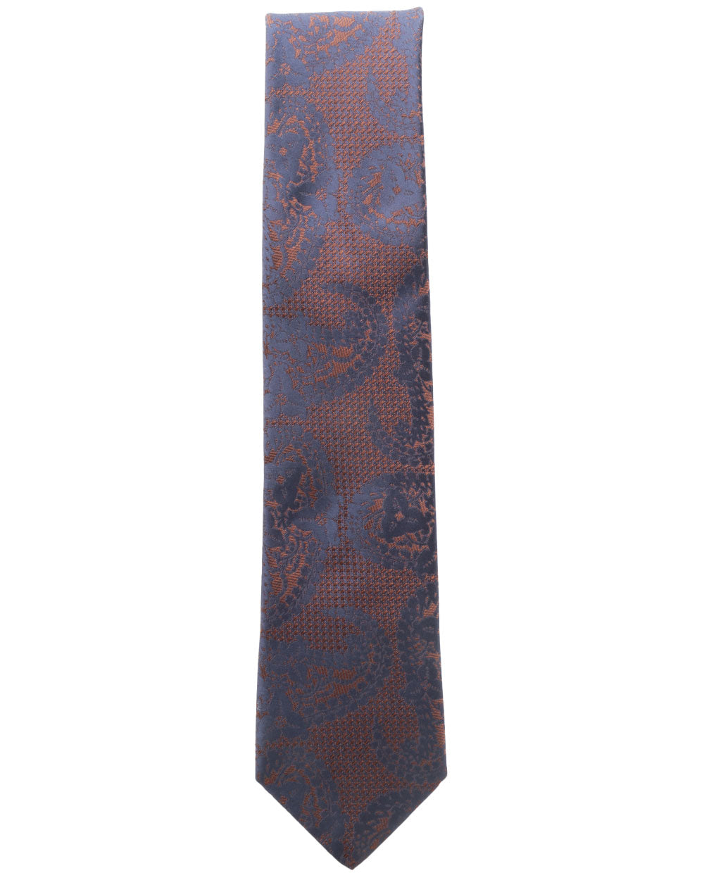 Brown and Navy Micro Print with Paisley Silk Tie