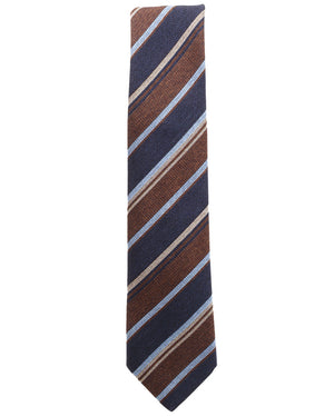 Blue and Navy Striped Cotton Tie