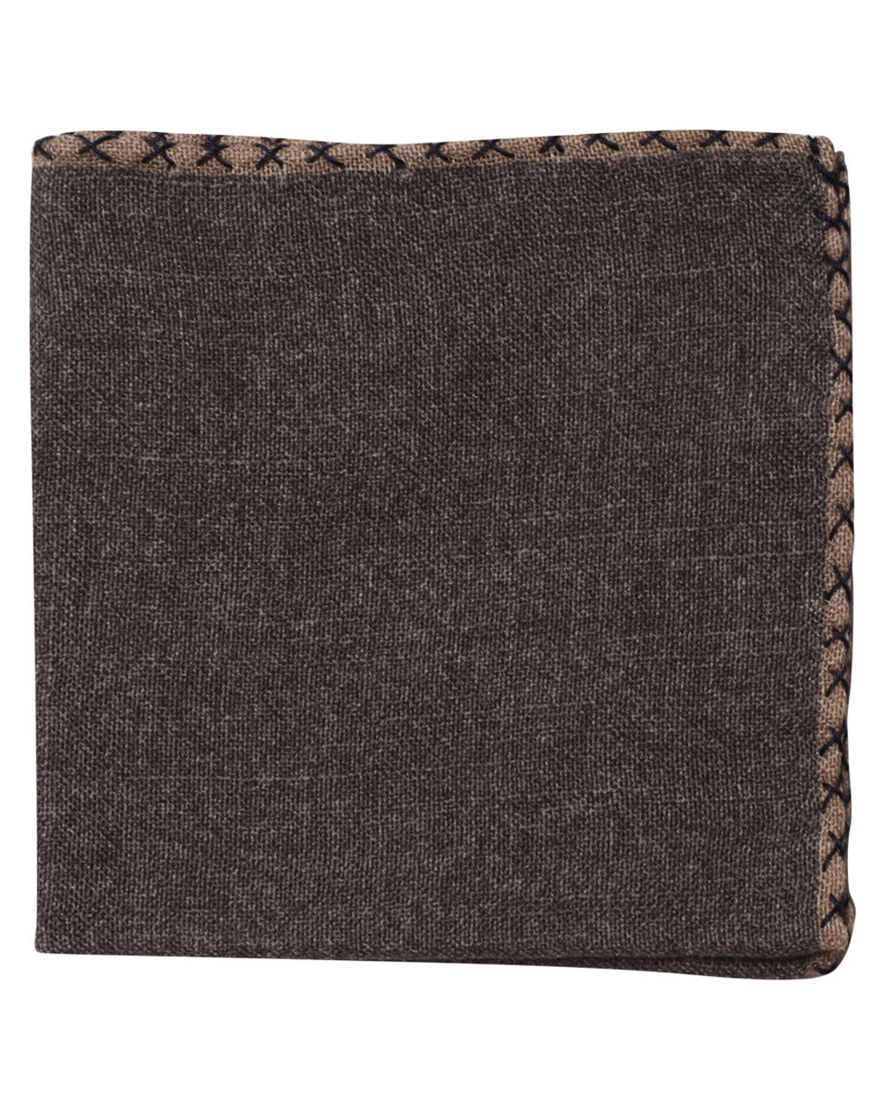 Charcoal Grey Wool Garza Pocket Square