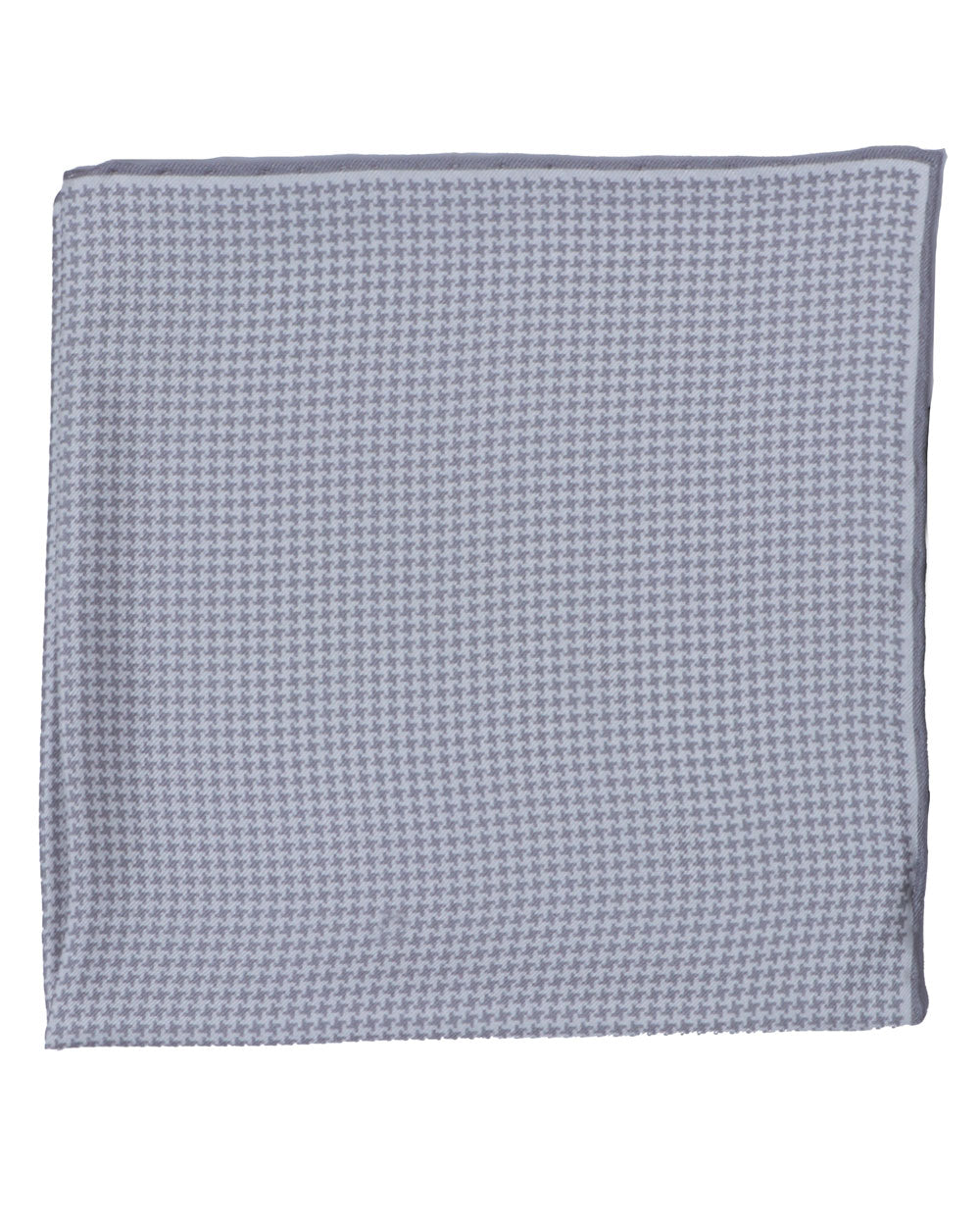Grey and White Silk Pocket Square
