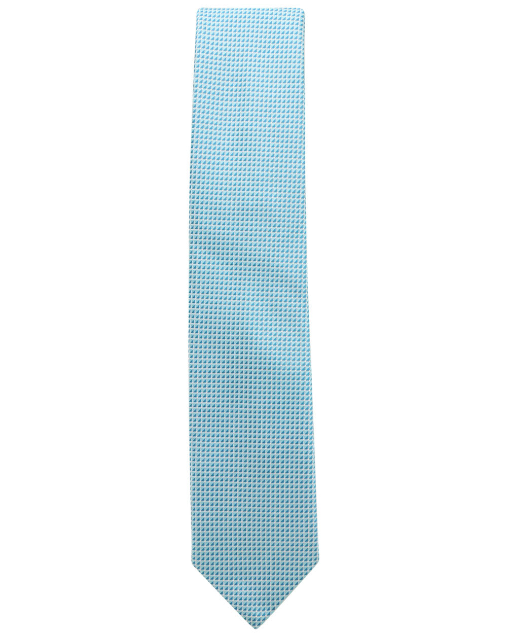 Light Blue Dual Tone Checked Silk Tie