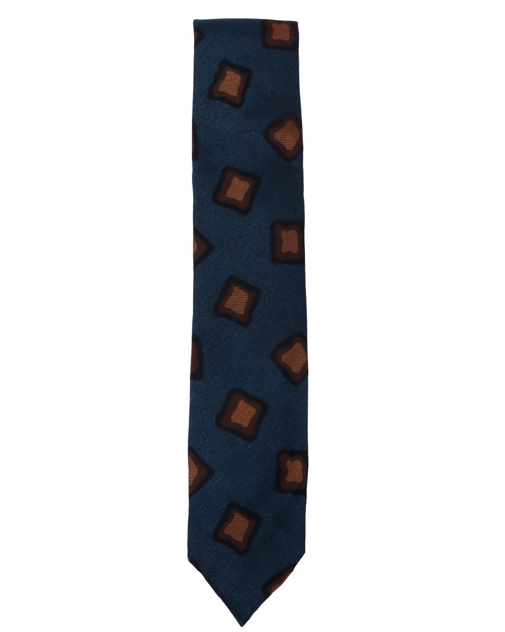 Navy and Brown Geometric Tie