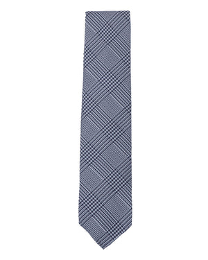 Navy and White Houndstooth Tie