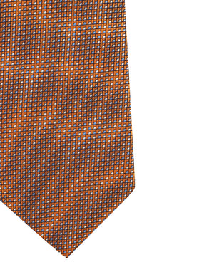 Orange and Blue Dotted Silk Blend Tie