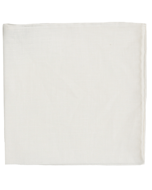 White Linen Pocket Square