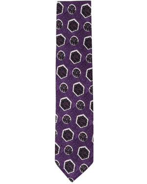 Purple Medallion Silk Tie