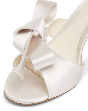 75mm Bow-Detailed Satin Pump in Ivory