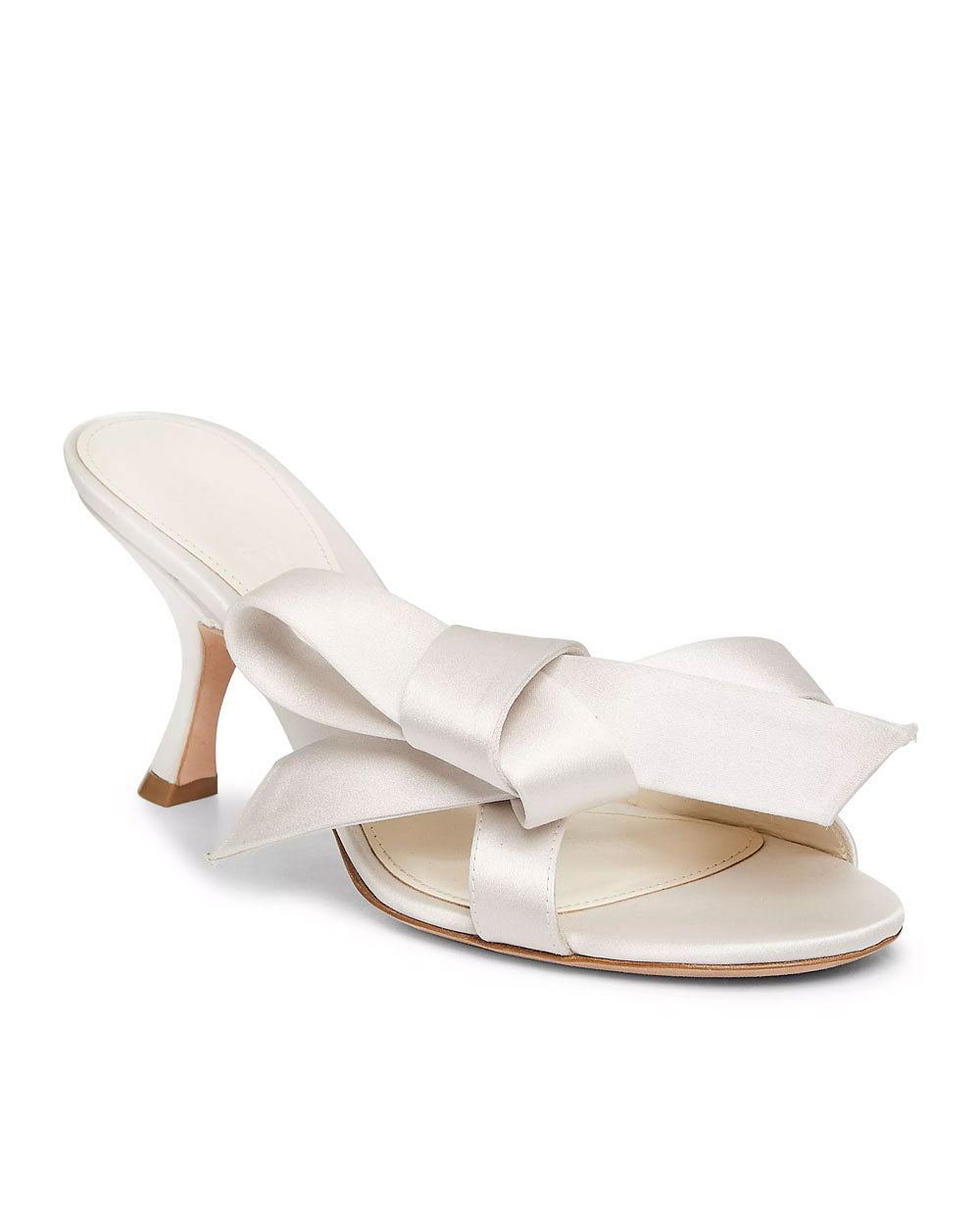 75mm Bow-Detailed Satin Pump in Ivory