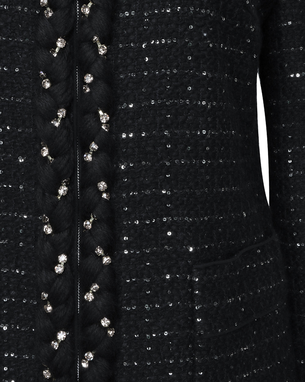 Black Micro Sequin Boucle Jacket