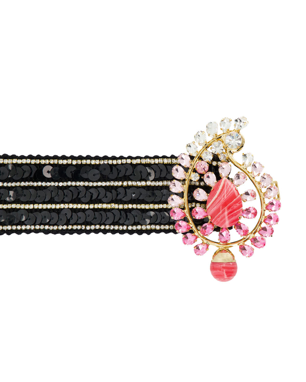 Black and Pink Sequin Belt