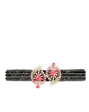 Black and Pink Sequin Belt