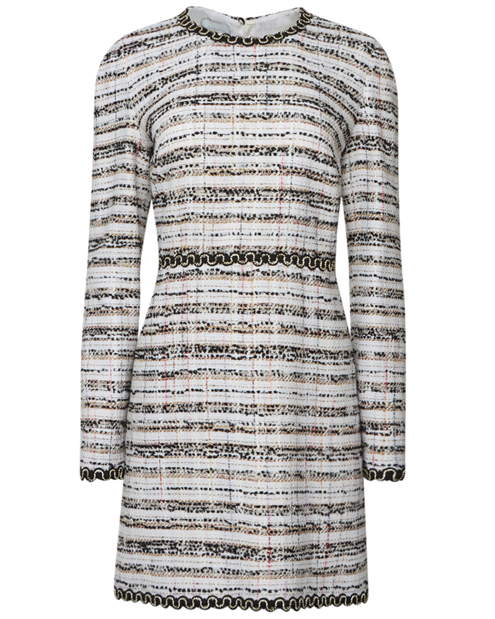 Ivory Multicolor Boucle Mini Dress