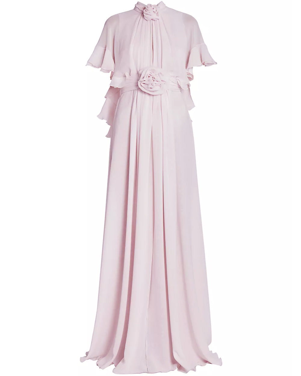 Pale Rose Georgette Cape Gown