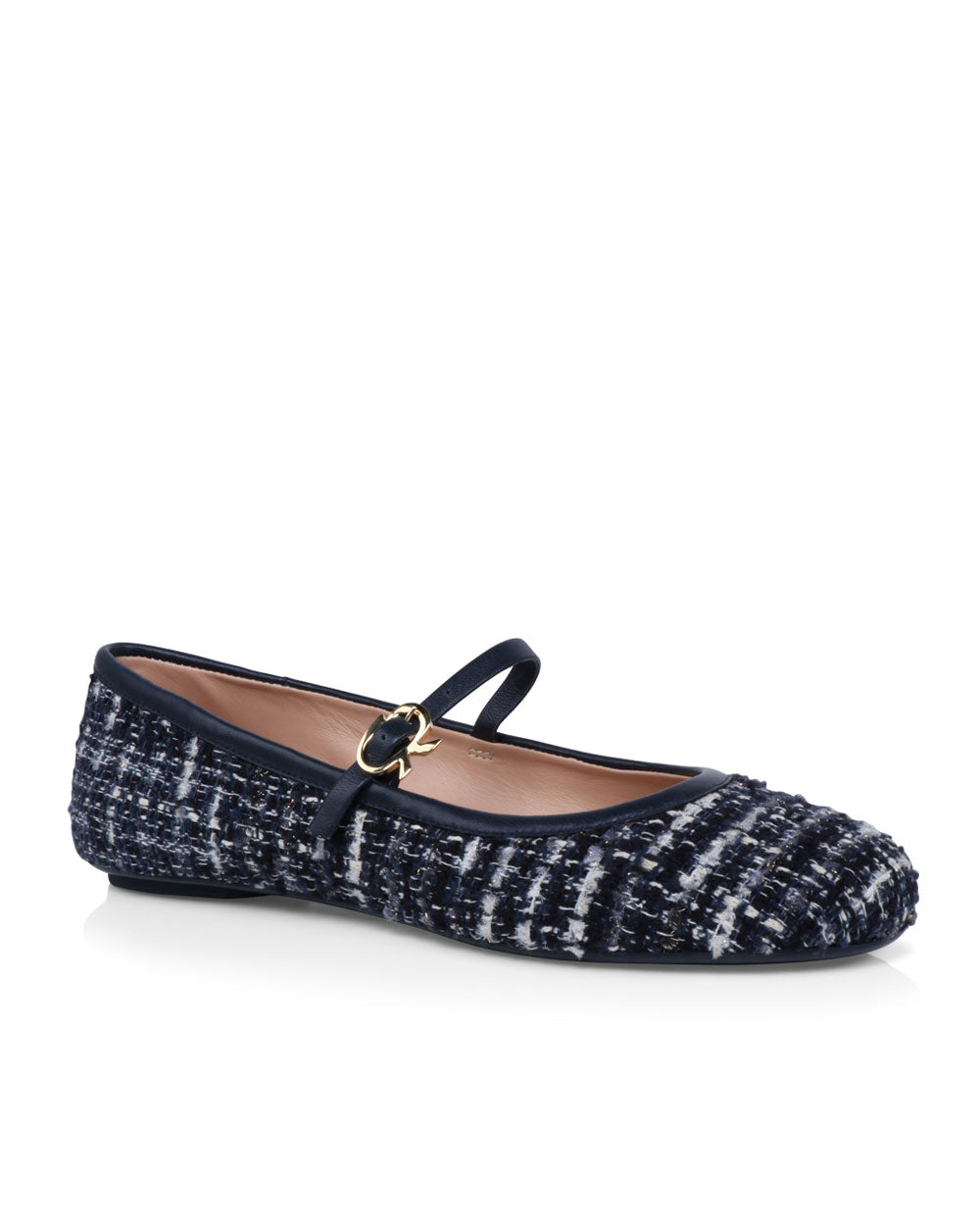 Carla Tweed Flat in Denim