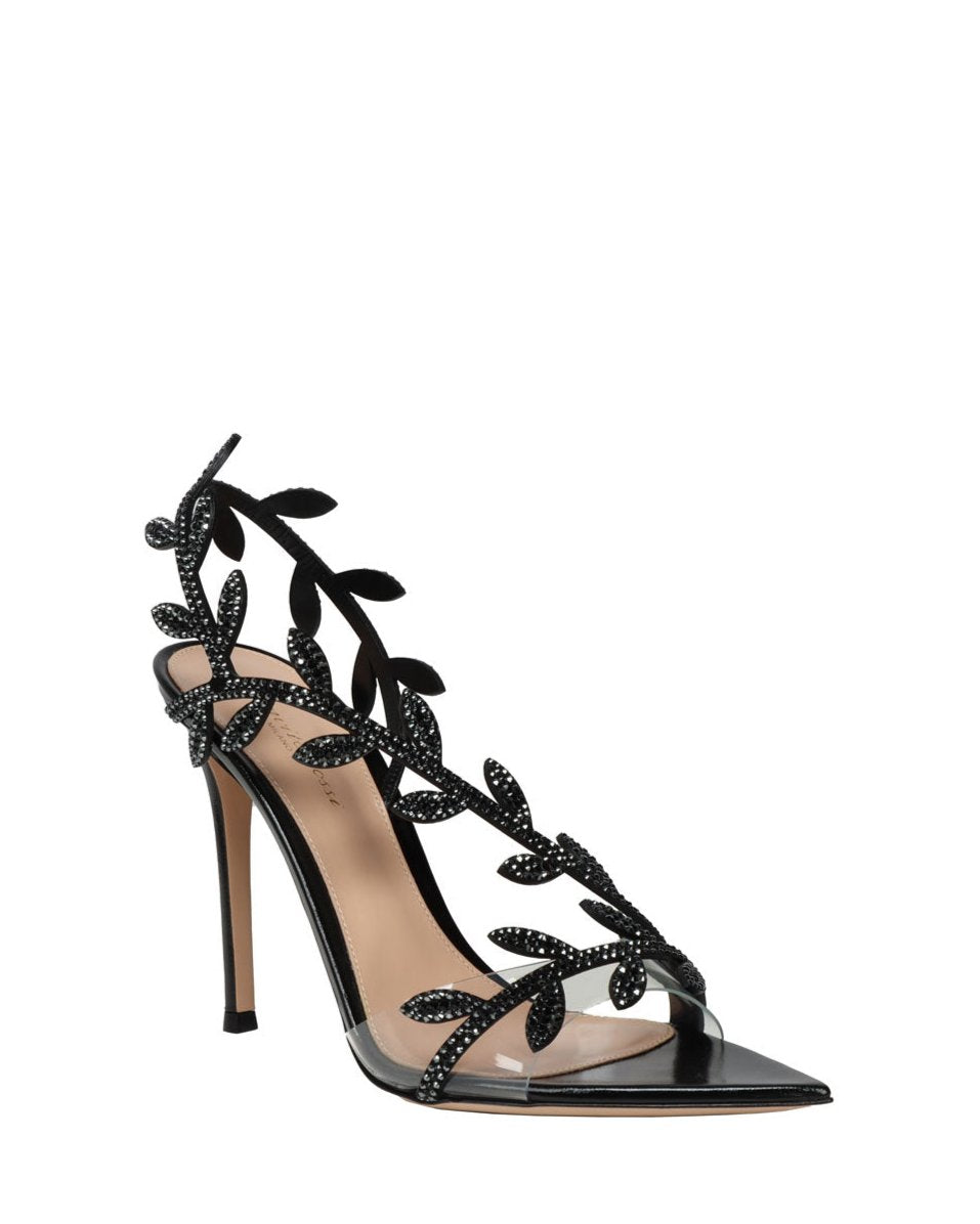 Embellished Branch Sandal in Black