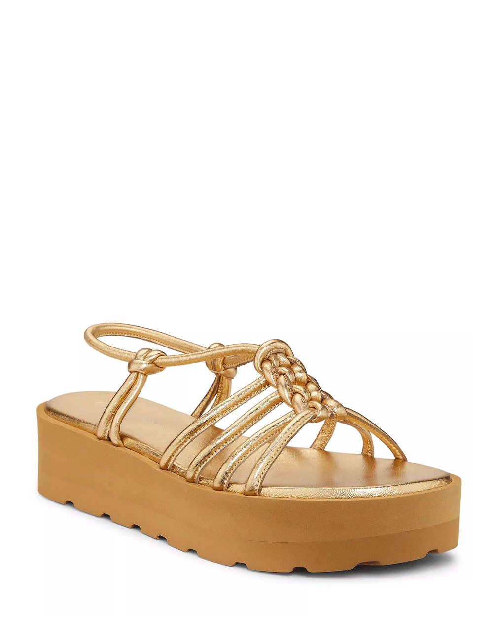 Hebe Strappy Platform Sandal in Mekong Gold