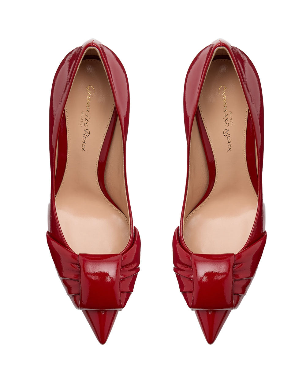 Padded Patent Knot Pump in Rouge