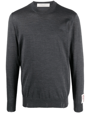 Dark Grey Melange Crewneck Sweater
