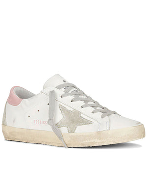 Super-Star Low Top Sneaker in White Ice and Pink