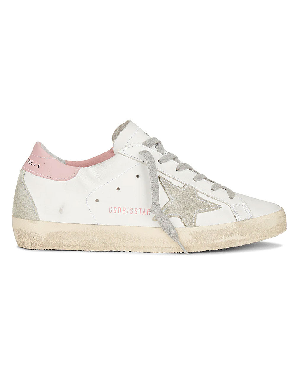 Super-Star Low Top Sneaker in White Ice and Pink
