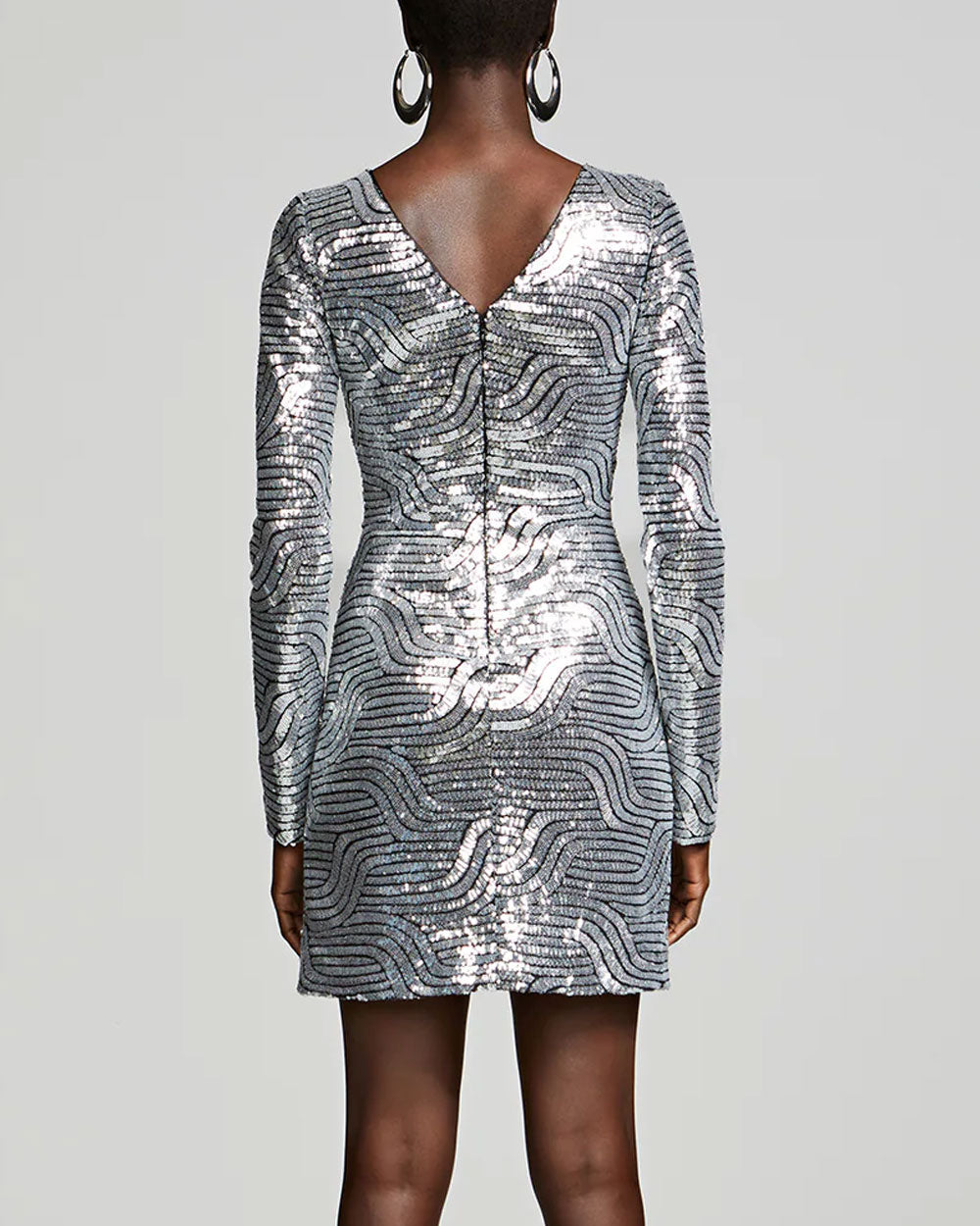 Silver Tala Dress in Deco Sequin