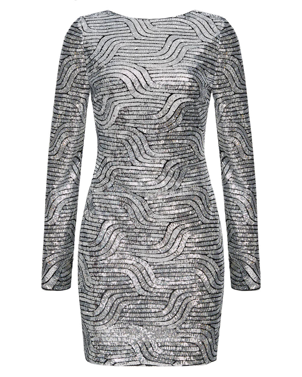 Silver Tala Dress in Deco Sequin