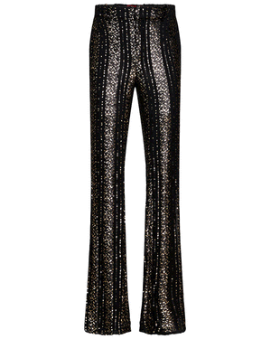 Black Elka Striped Sequin Pants