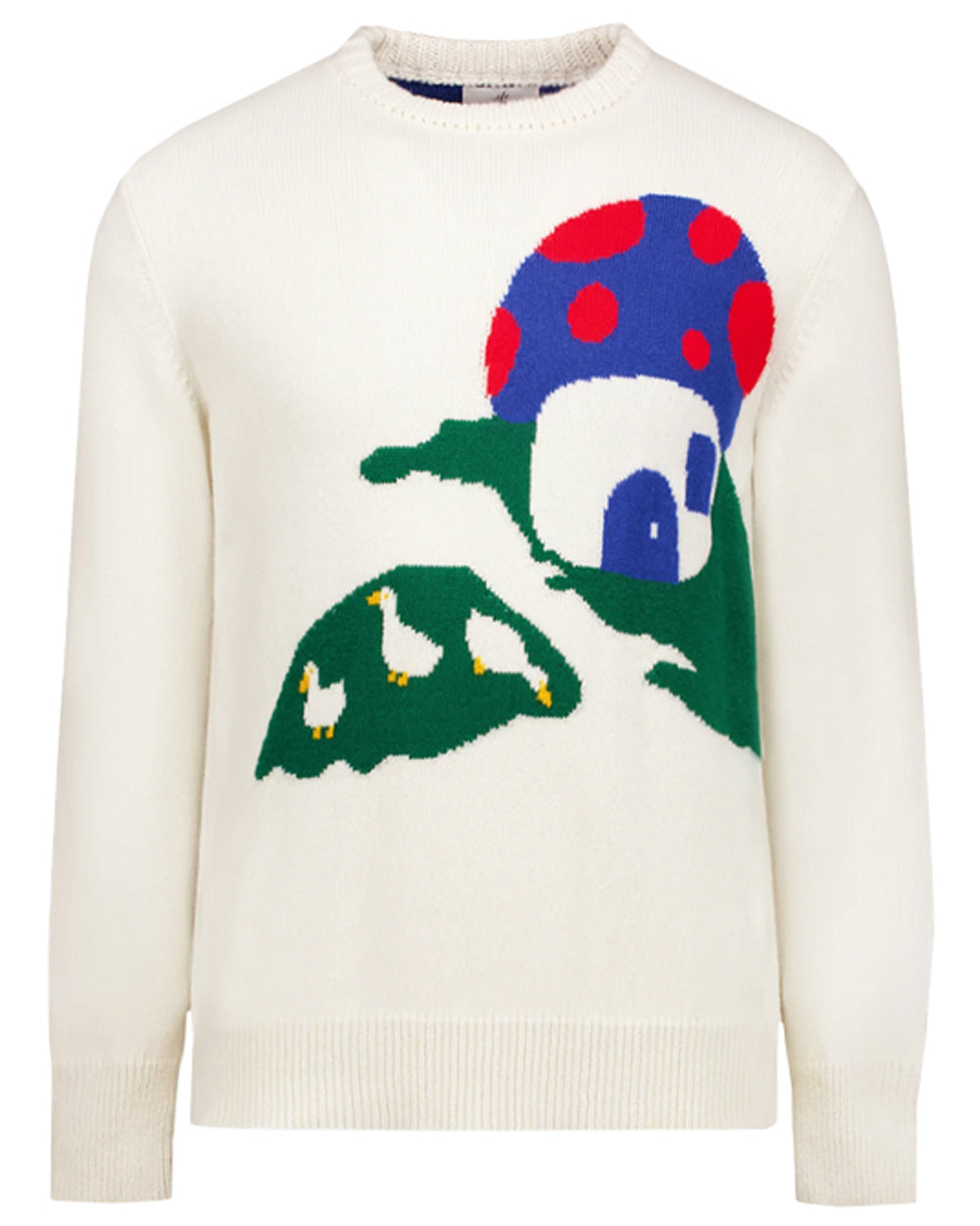 White Mushroom House Duck Crewneck Sweater