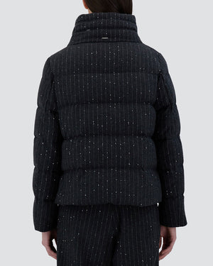 Anthracite Quilted Pinstripe Jacket