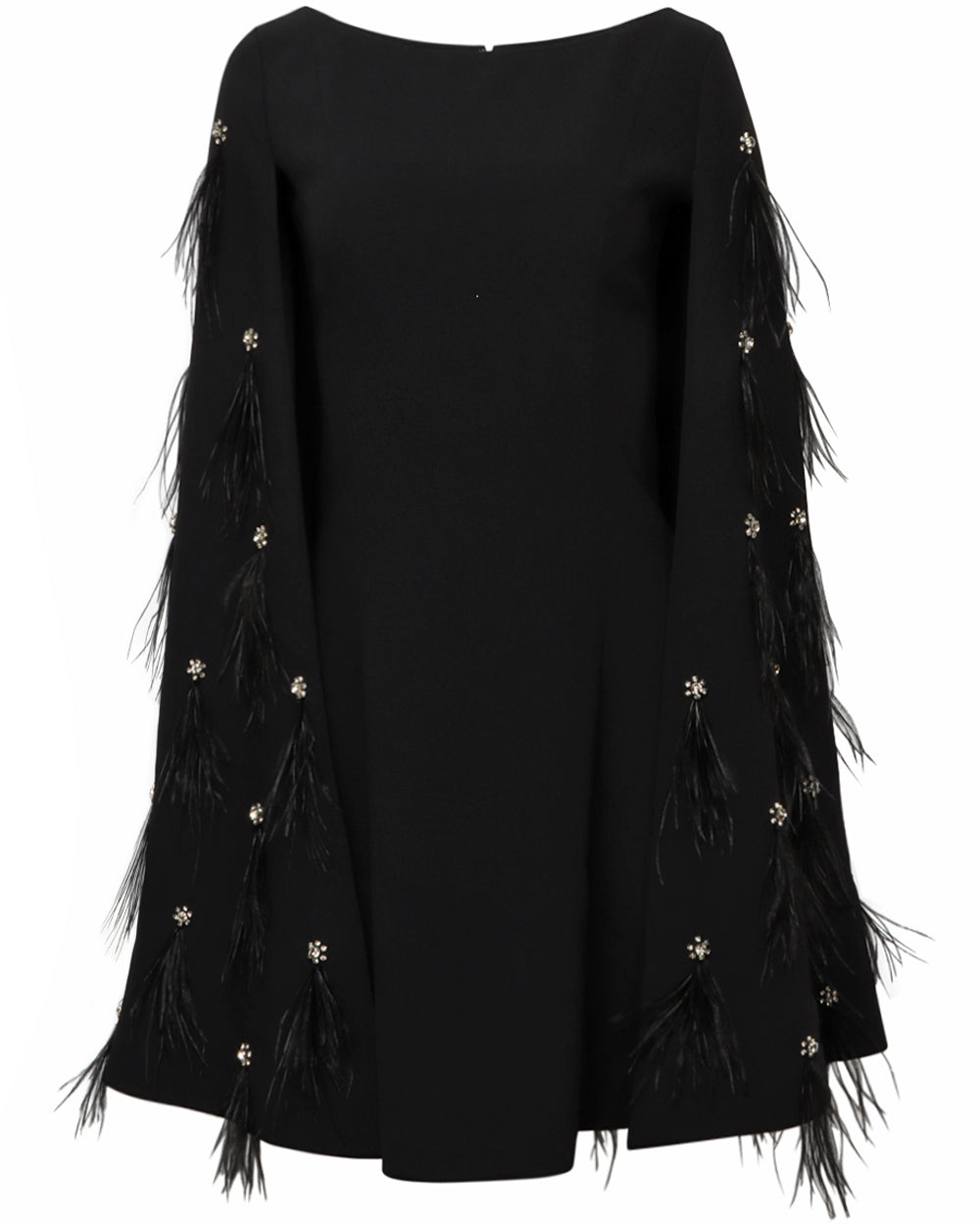 Black Embellished Kaley Drape Cocktail Dress