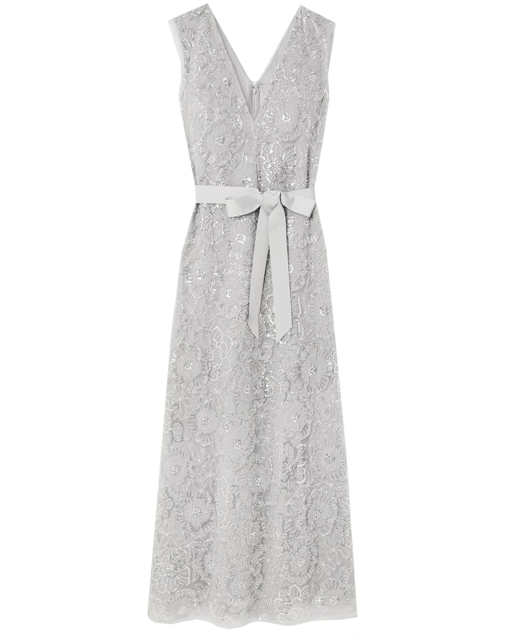 Grey Embellished Esma Cocktail Dress