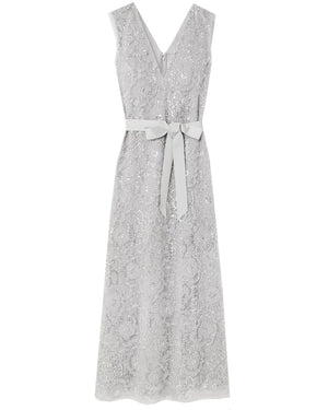 Grey Embellished Esma Cocktail Dress