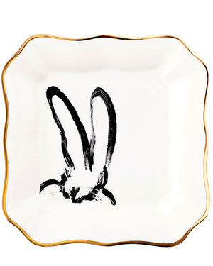 White Bunny Portrait Plate
