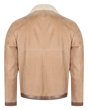 Light Brown Suede Shearling Jacket