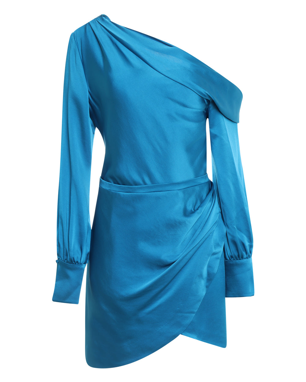Phthalo Blue Cameron Satin Mini Dress