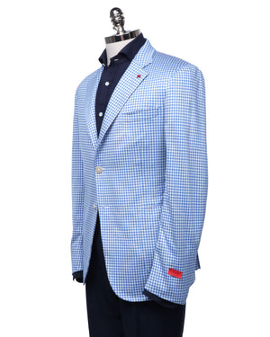 Royal Blue and White Houndstooth Capri Sportcoat