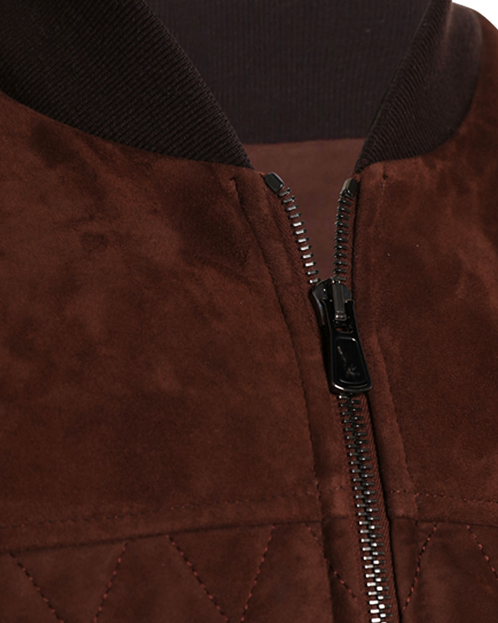 Brown Quilted Suede Padded Vest