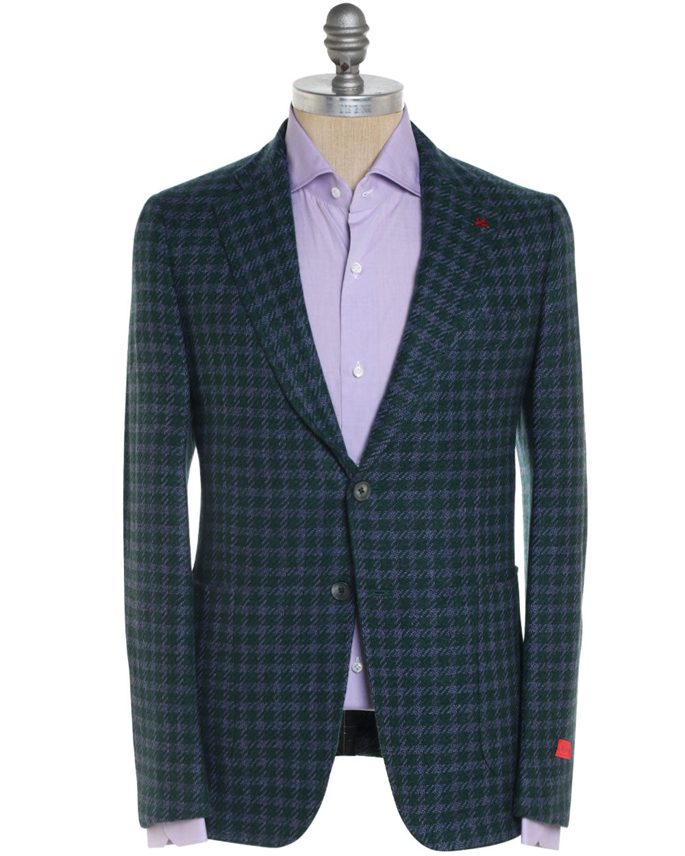 Green and Lavender Cashmere Checked Sportcoat
