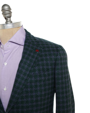 Green and Lavender Cashmere Checked Sportcoat