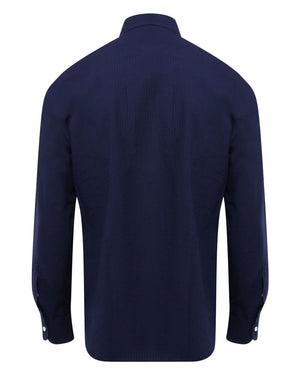 Navy Blue Seersucker Sportshirt