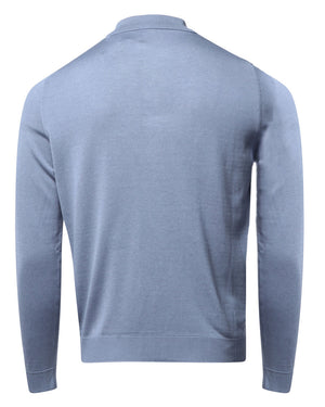 Pastel Blue Long Sleeve Polo