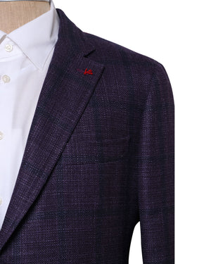Purple Wool Blend Windowpane Sportcoat